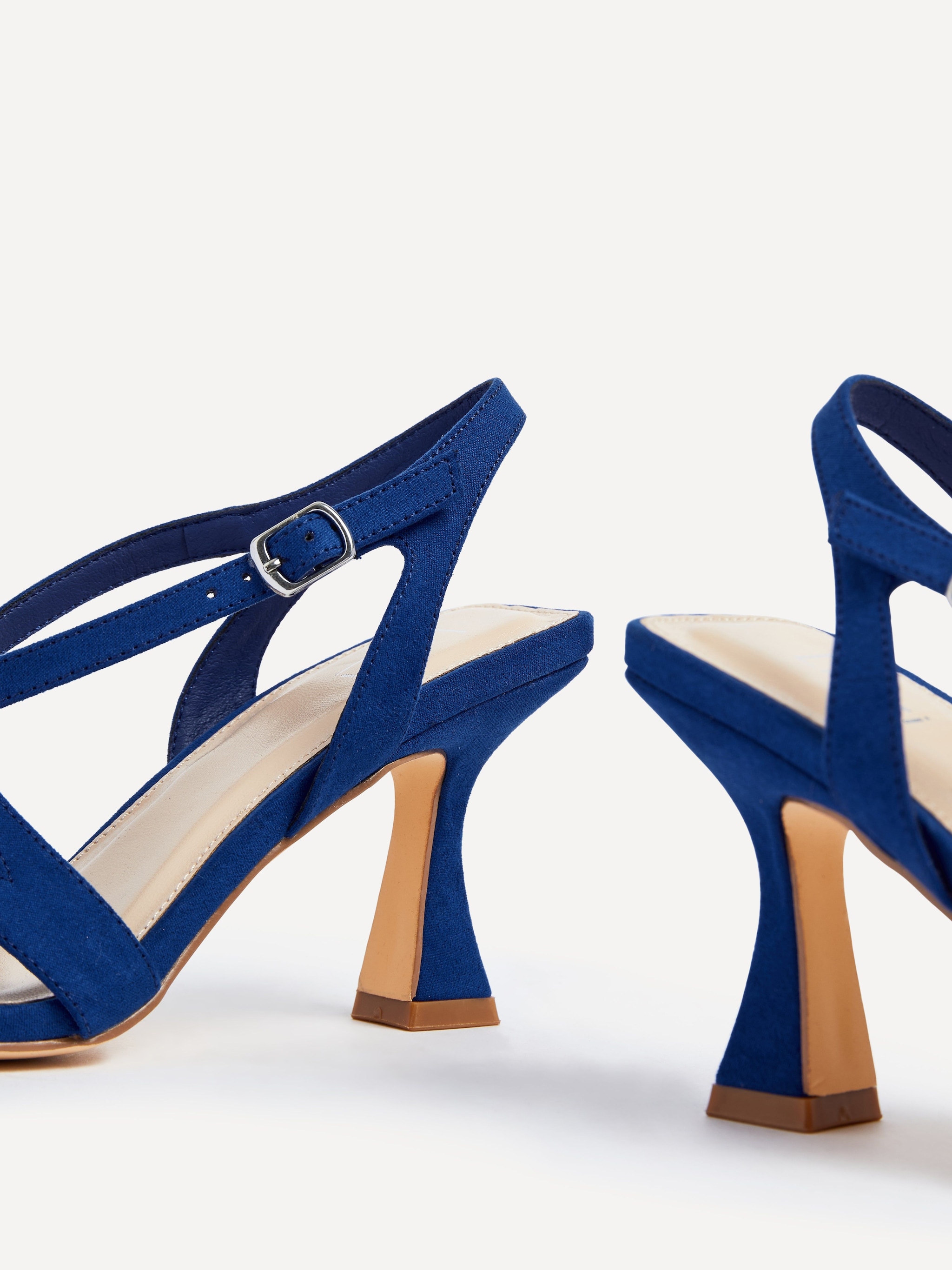 Linzi Liberty Cobalt Blue Faux Suede Square Toe Caged Heel image 4