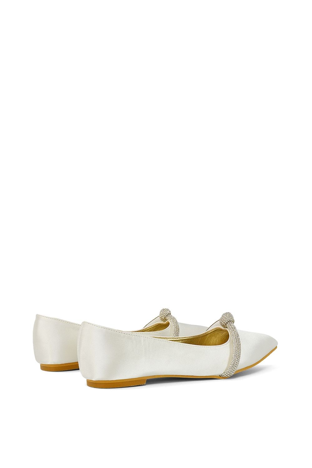 XY London 'Halley' Flat Heel Pointed Toe Sparkly Embellished Diamante Bridal Pumps image 4