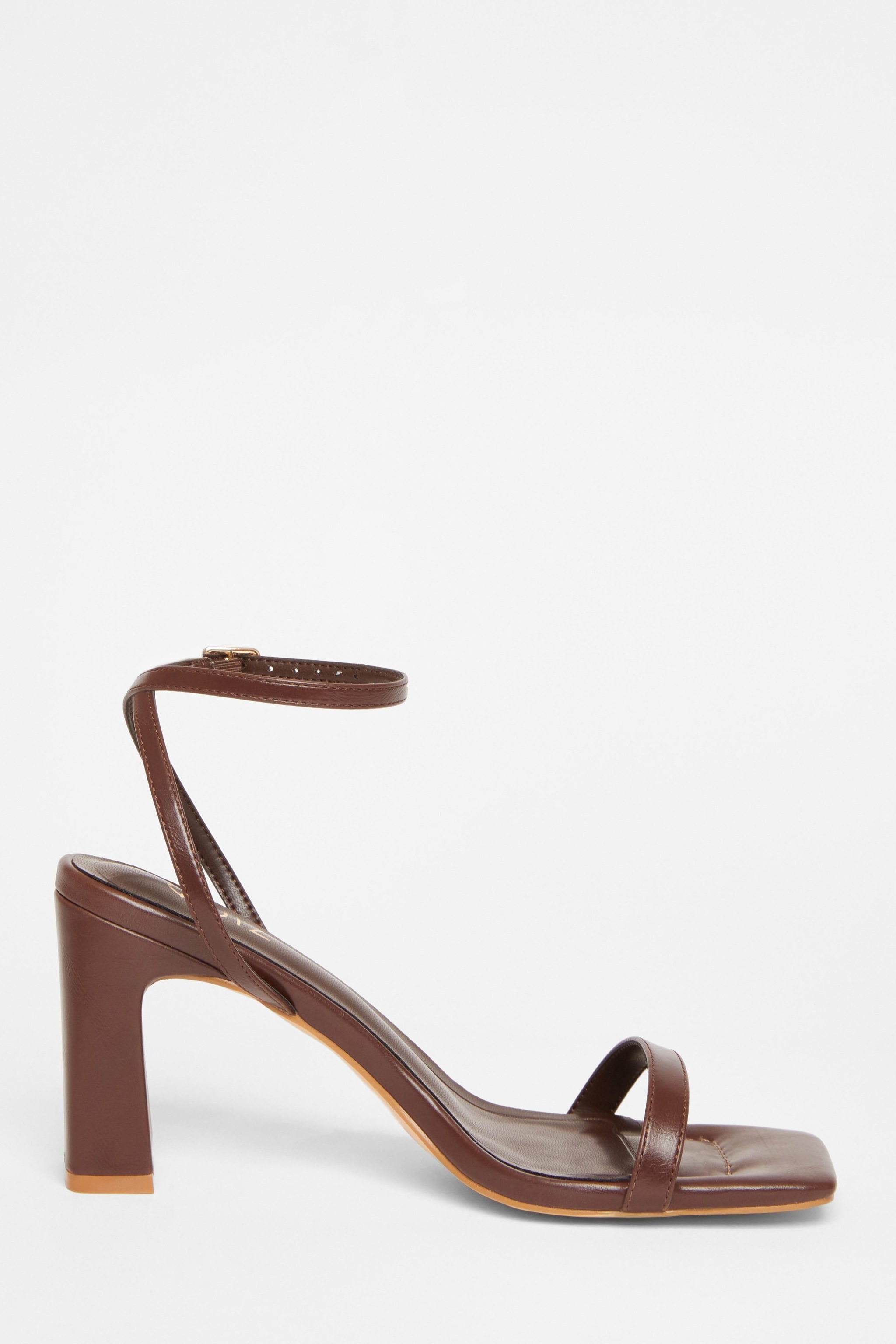 Quiz Brown Barely There Block Heels image 5