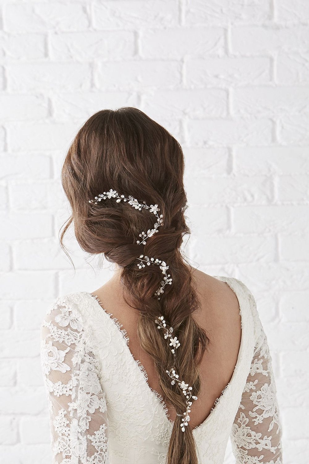 Jon Richard Silver Plated Mia Pearl And Crystal Long Hair Vine - Gift Pouch image 2