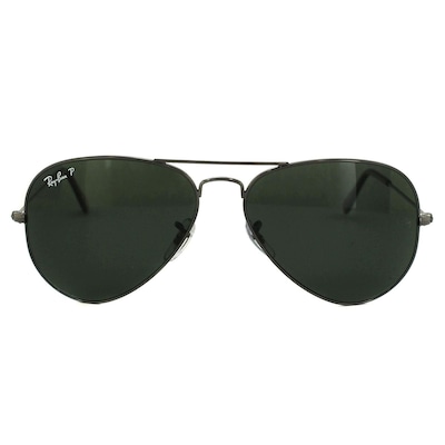 Ray-Ban Aviator Gunmetal Green Polarized Aviator 3025 Sunglasses