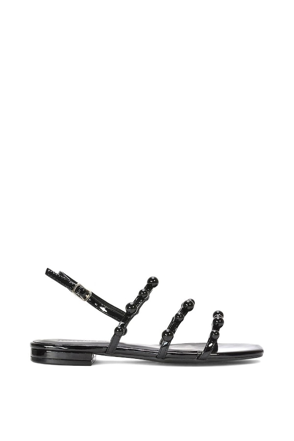 XY London 'Pamela' Flat Strappy Sandals with Beaded Detail