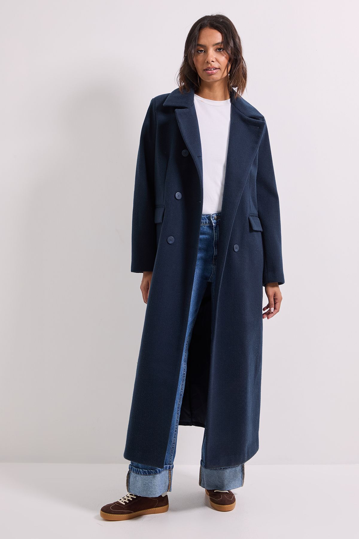 Dorothy Perkins Longline Coat Navy