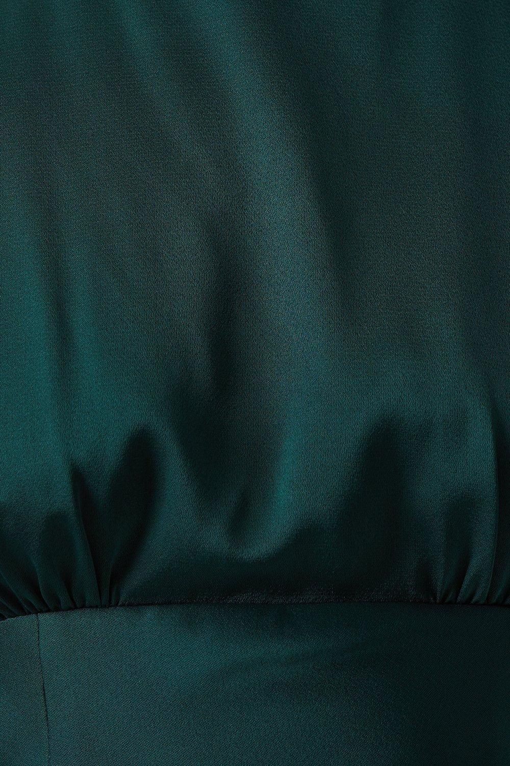 Coast Coast Honoured Satin Back Crepe High Neck Short Sleeve Maxi Bridesmaid Dress Emerald image 5