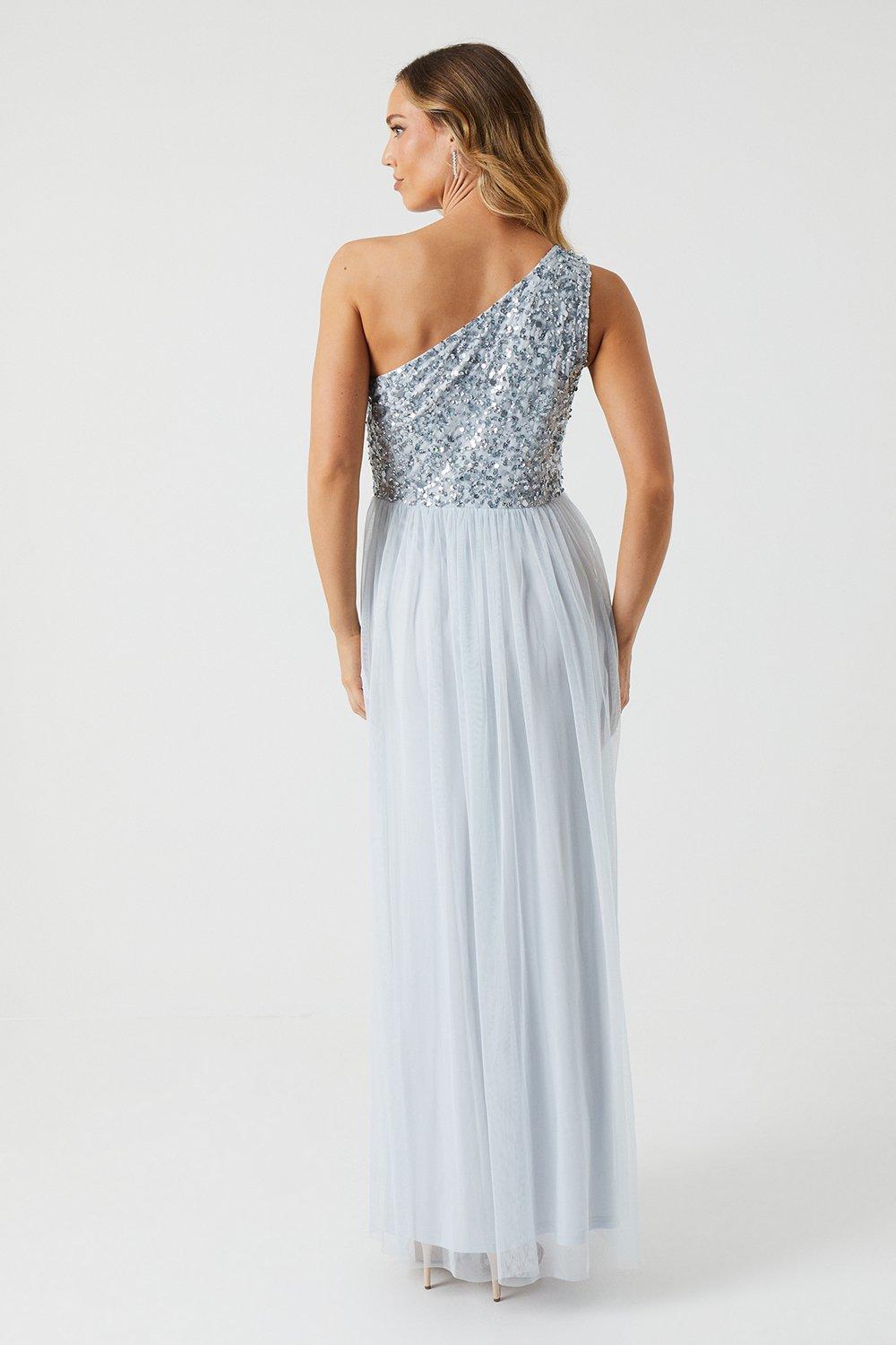 Coast Sequin Mesh Top Two In One Bridesmaid Dress Ice Blue image 3