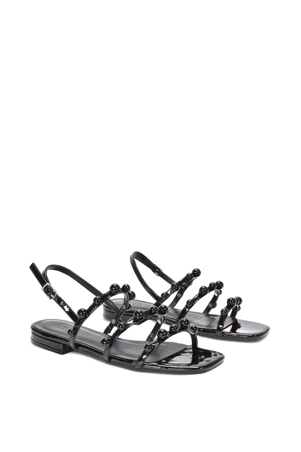 XY London 'Pamela' Flat Strappy Sandals with Beaded Detail image 3