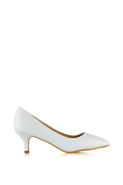 XY London 'Cali' Pointed Toe Low Stiletto Kitten High Heel Court Shoes