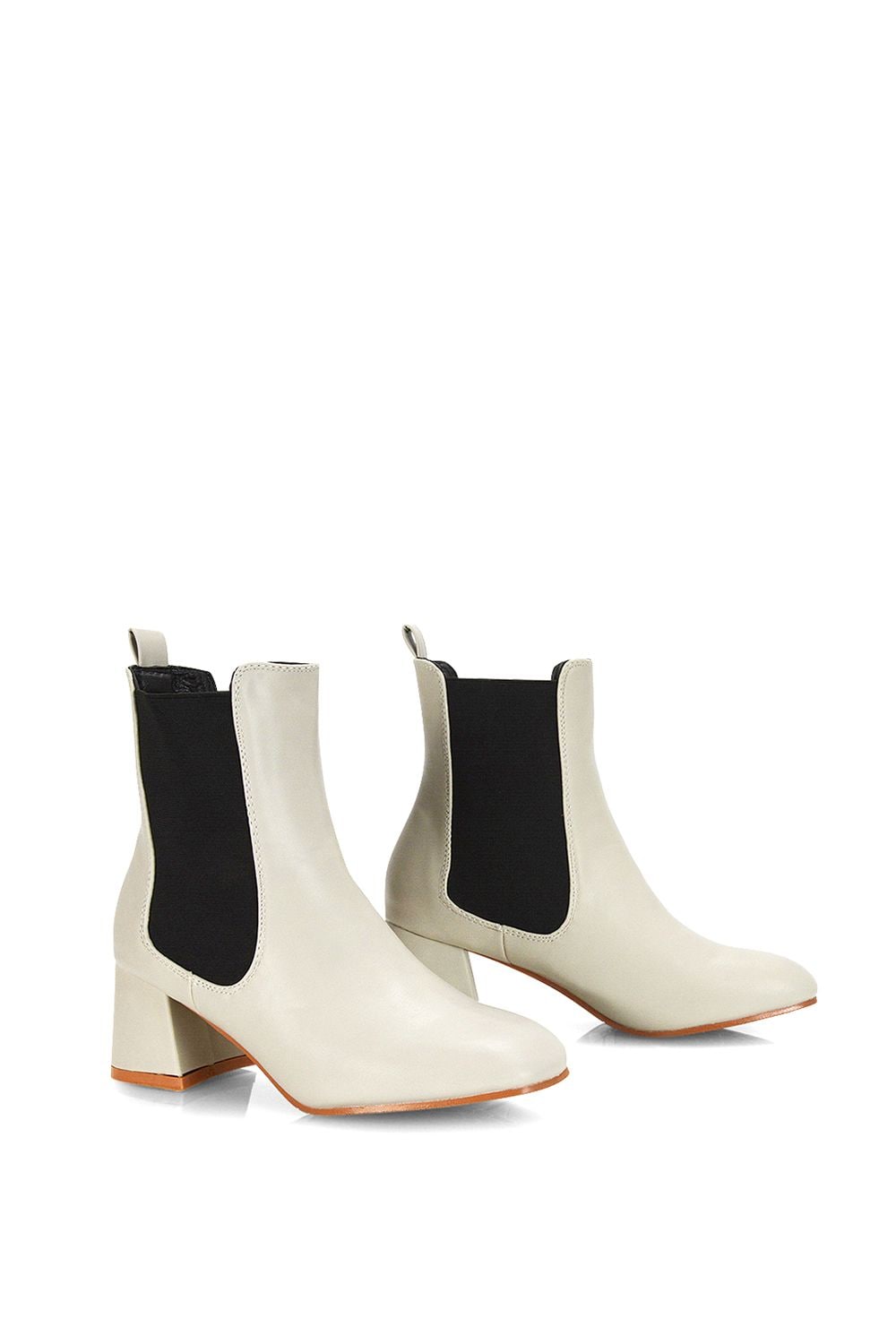 XY London 'Luca' Square Toe Pull On Mid Block Heel Chelsea Boots image 3