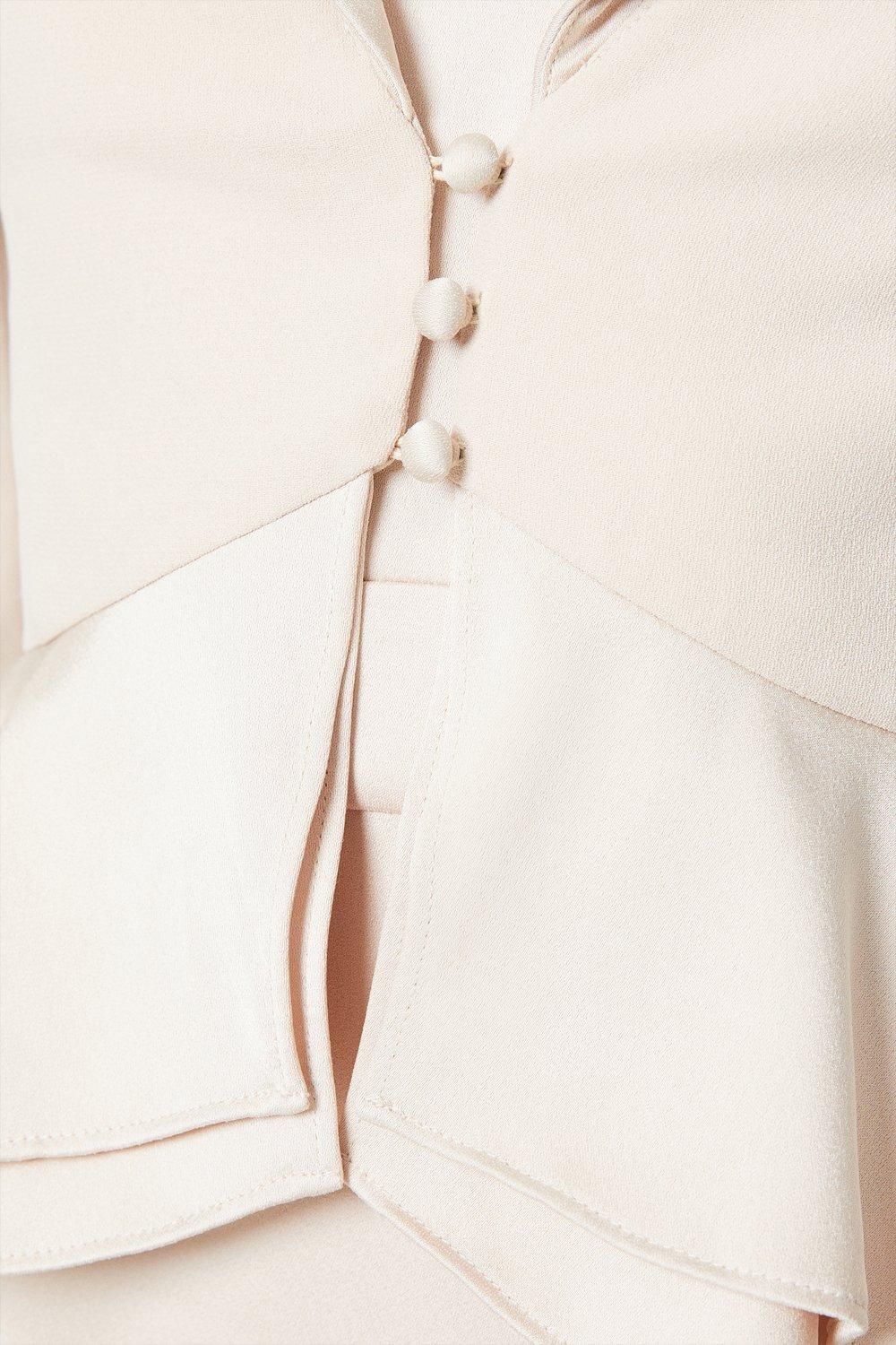 Coast Satin Back Crepe Tailored Jacket With Peplum Champagne image 5