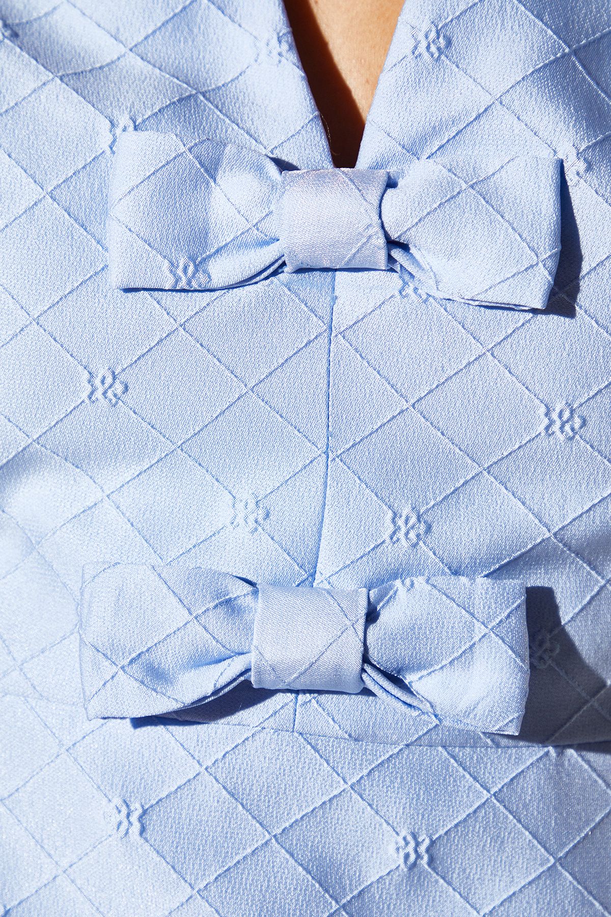 Coast Petite Jacquard Bow Mini Dress Blue image 5