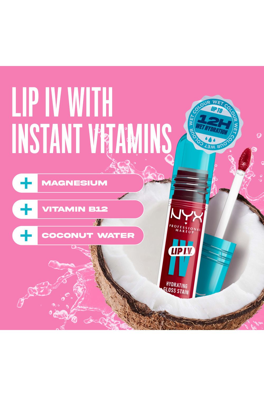 NYX Professional Makeup Lip IV Hydrating Gloss Stain, Lip Gloss 5ml Red Y Set Wet image 7