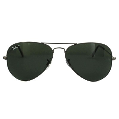 Ray-Ban Aviator Gunmetal Green Polarized Aviator 3025 Sunglasses