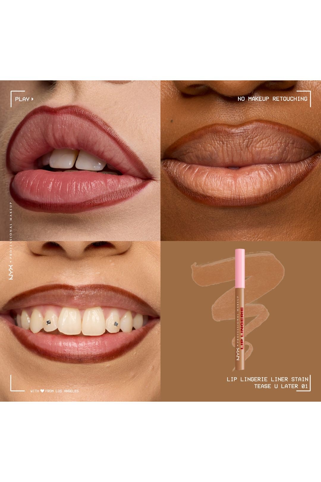 NYX Professional Makeup Lip Lingerie Lip Liner Stain 1ml Tease U Later image 5