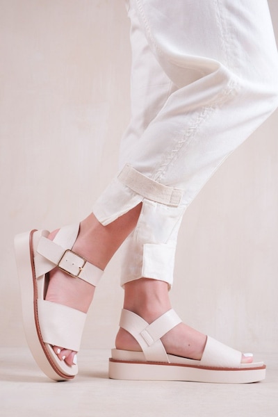 Where's That From 'Phoenix' Extra Wide Fit Classic Flat Sandals With Strap And Buckle Detail