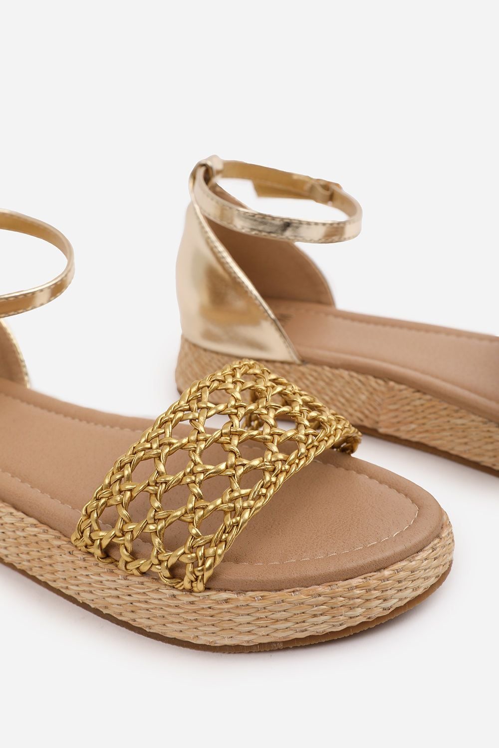 Where's That From 'Aviva' Braided Strap Espadrille Flatform With Buckle Ankle Strap image 4