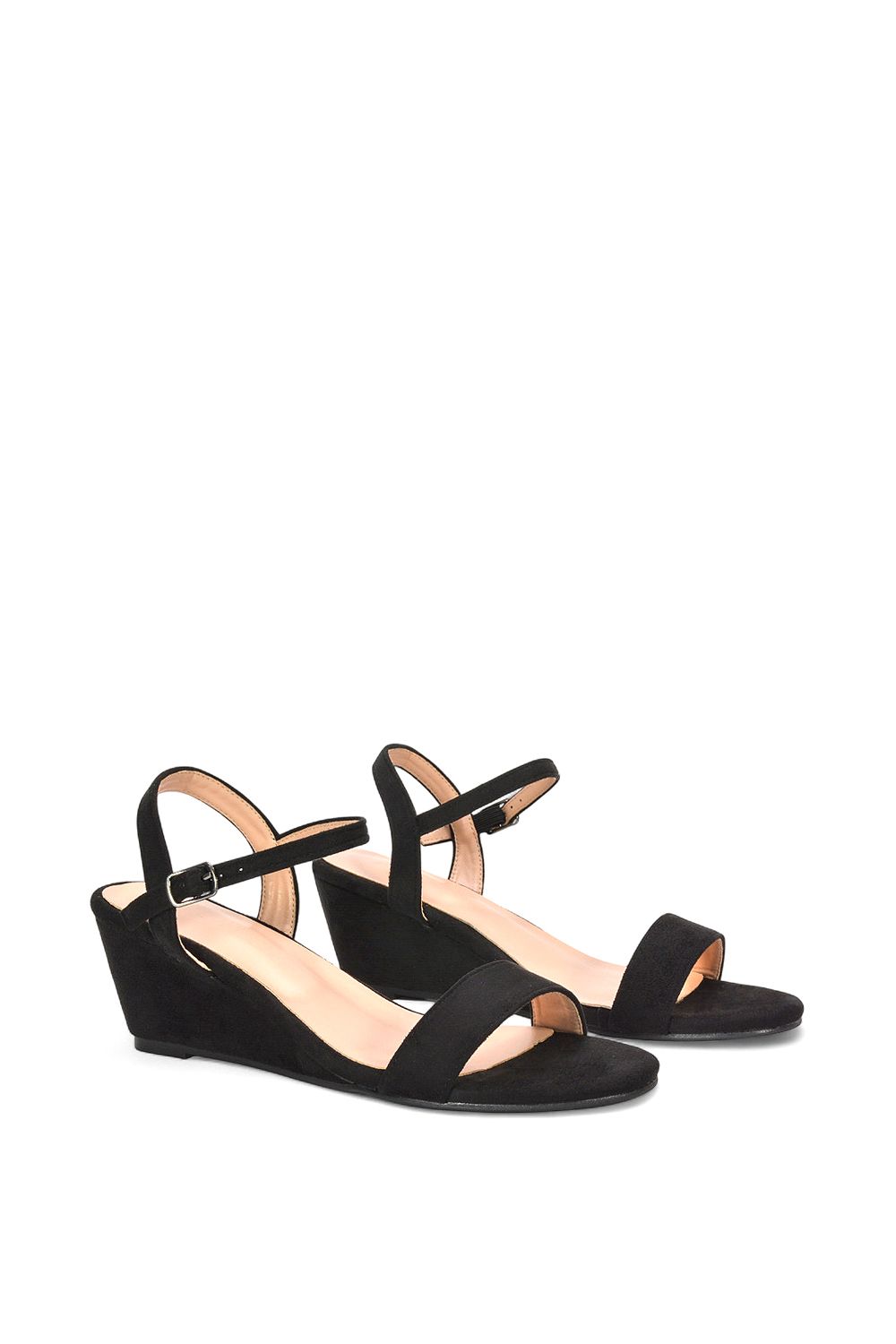 XY London 'Alissa' Open Toe Wedge Heel Sandals With Ankle Strap image 3
