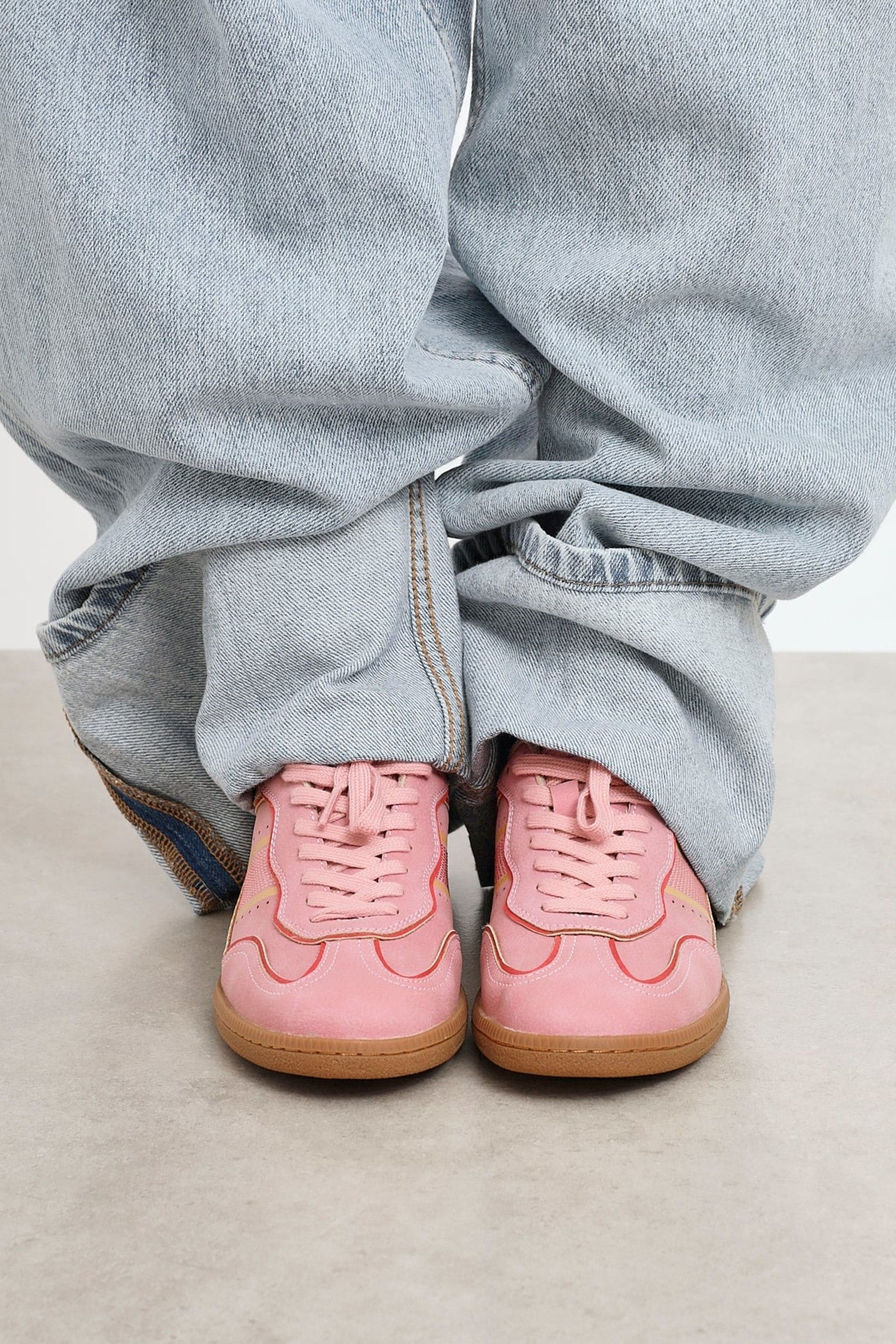 Linzi Vortex Pink & Red Retro Style Trainers image 7