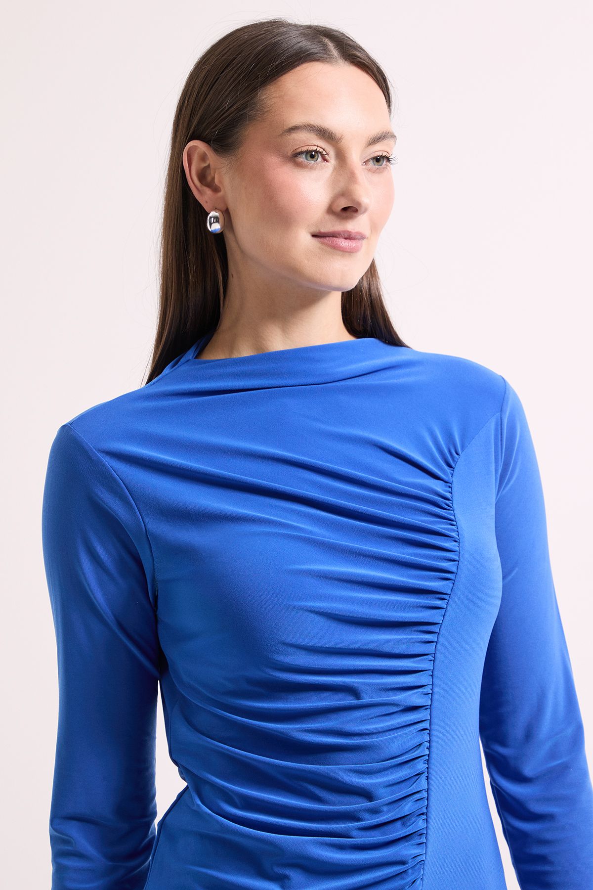 Principles Curved Seam Ruched Top Cobalt image 4