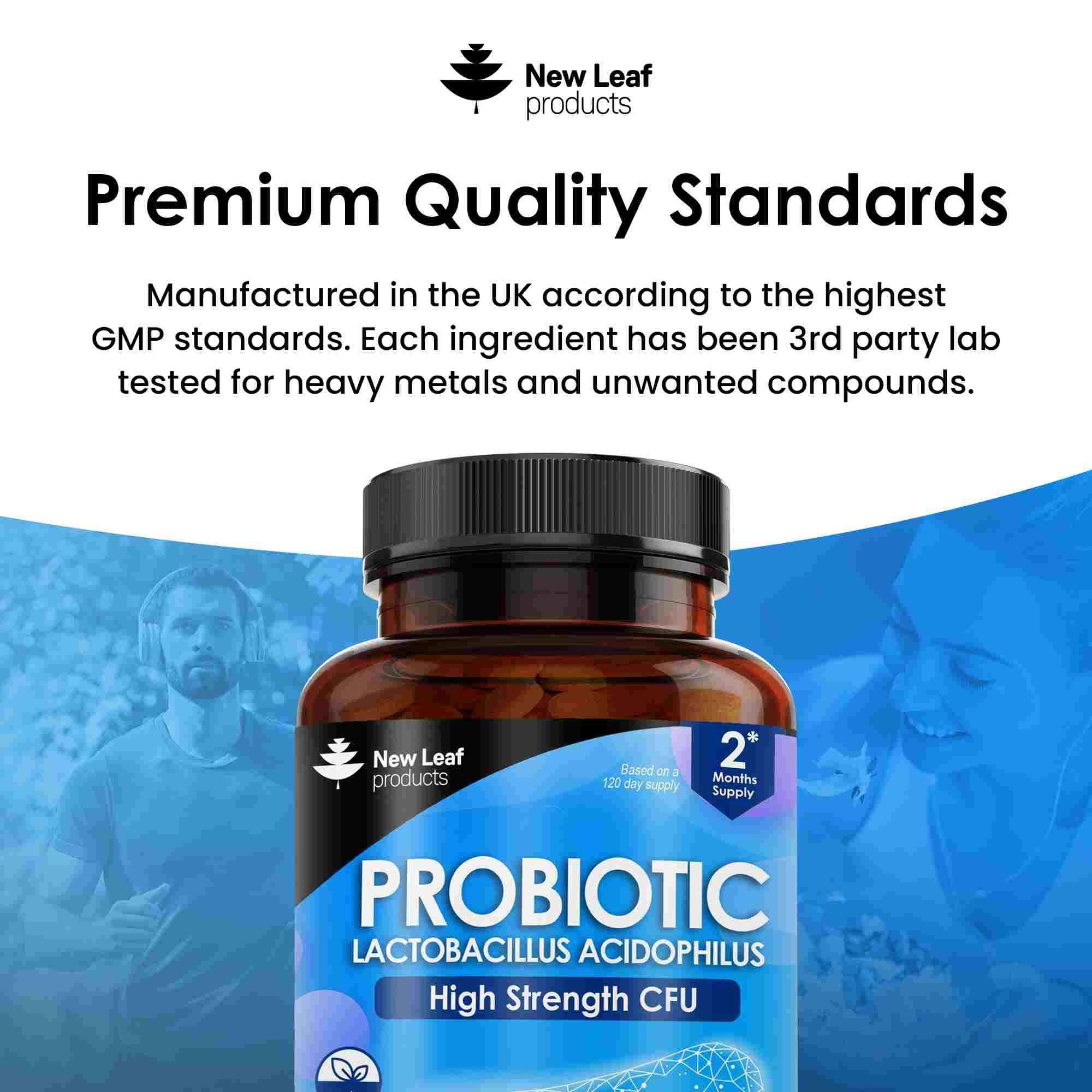 New leaf health Probiotic Supplements Acidophilus Probiotic Tablets High Strength - Digestive & Gut Health Supplements 120 Tablets image 5