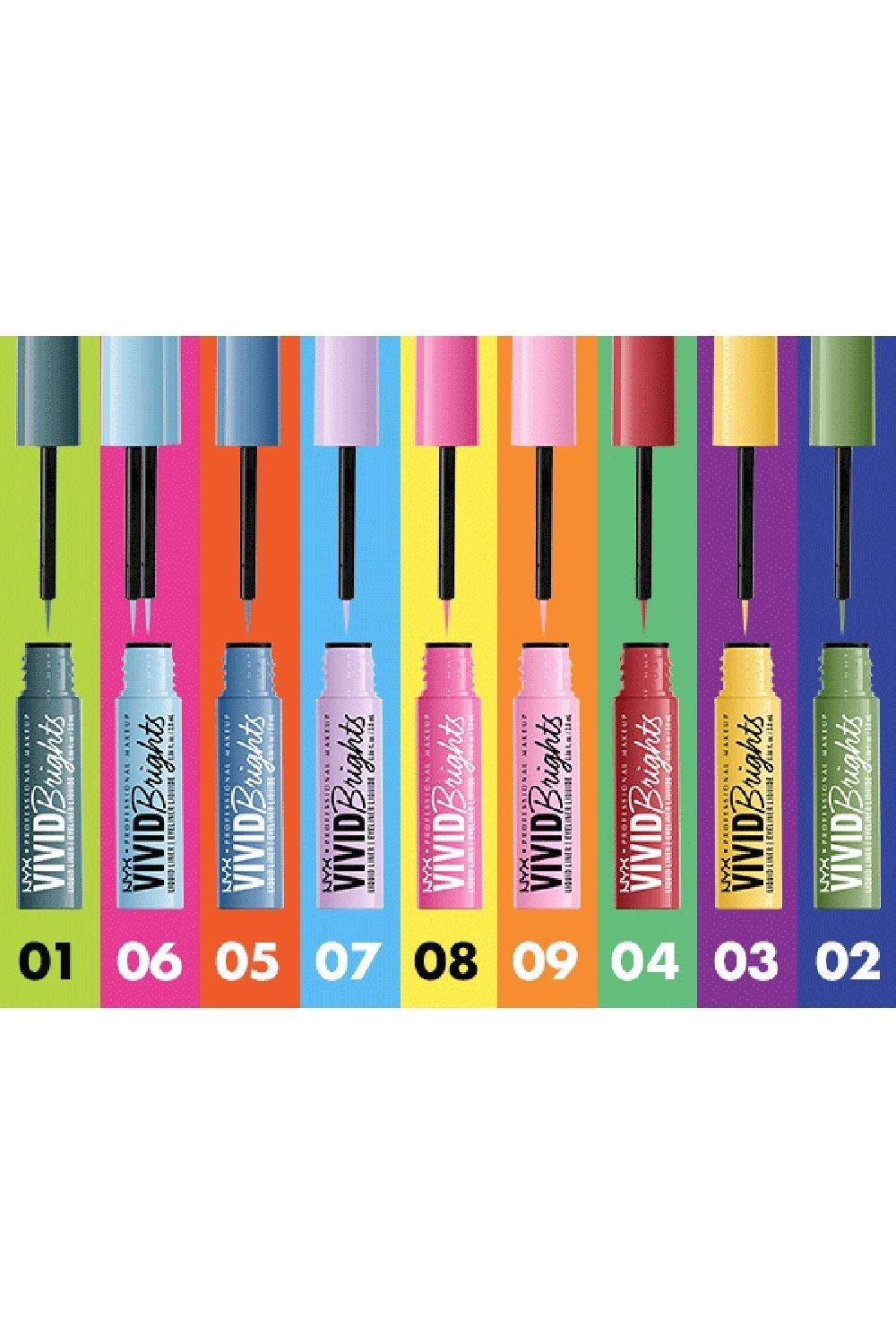 NYX Professional Makeup Vivid Brights Liquid Eyeliner Ghosted Green image 7