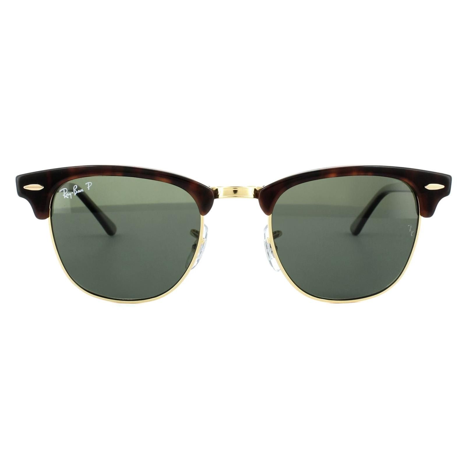 Ray-Ban Round Red Havana Green Polarized Clubmaster 3016 Sunglasses