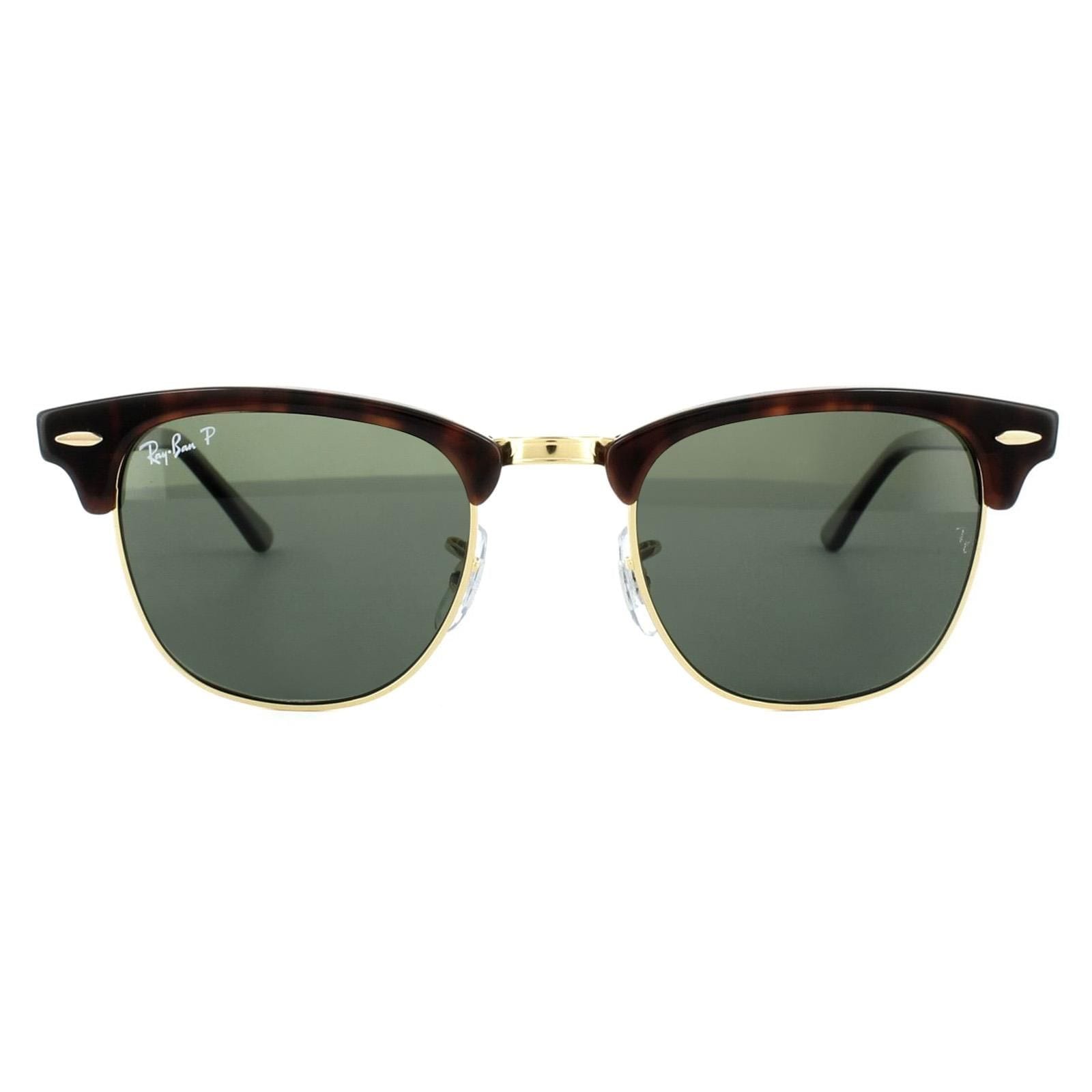 Ray-Ban Round Red Havana Green Polarized Clubmaster 3016 Sunglasses image 1
