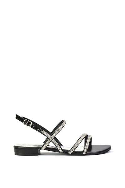 XY London 'Orla' Strappy Summer Flat Diamante Sandals Flats