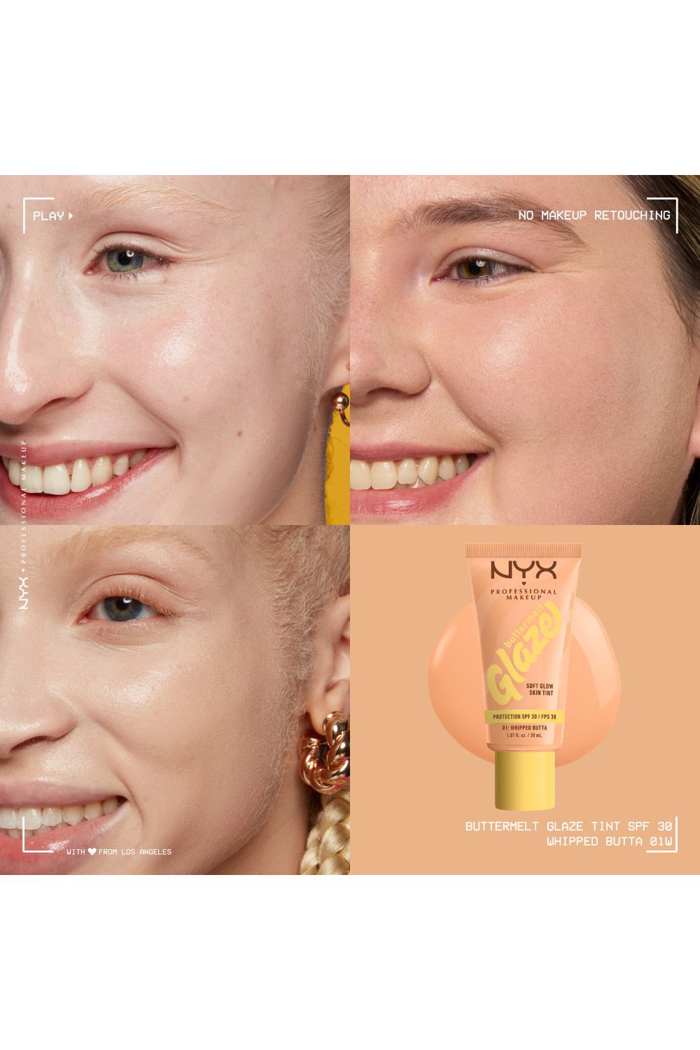 NYX Professional Makeup Buttermelt Glaze Soft Glow Skin Tint + SPF/FPS 30 30ml Whipped Butta image 5