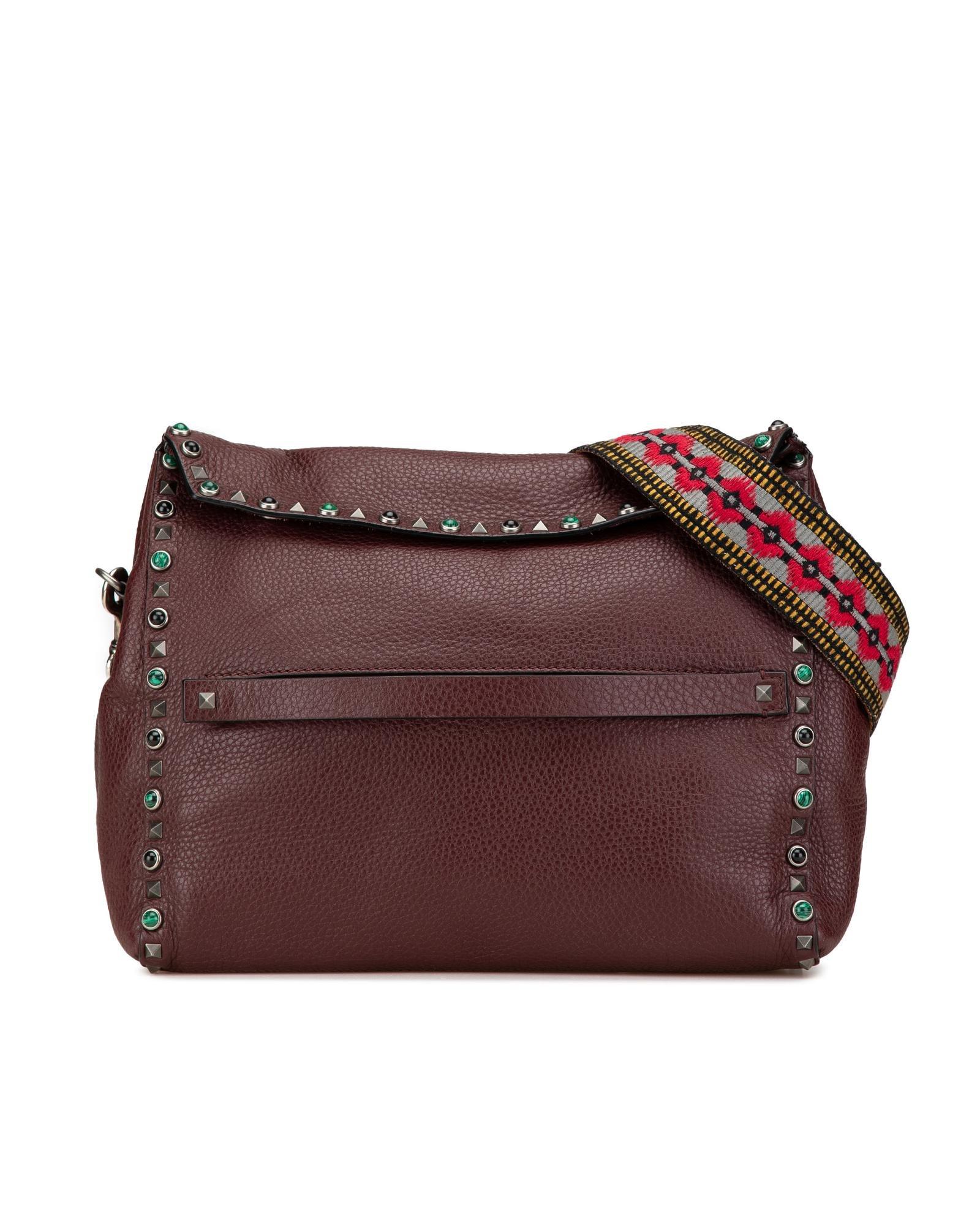 Valentino Preloved Rockstud Shoulder Bag Crossbody Wo - Red Crossbody Bags image 1