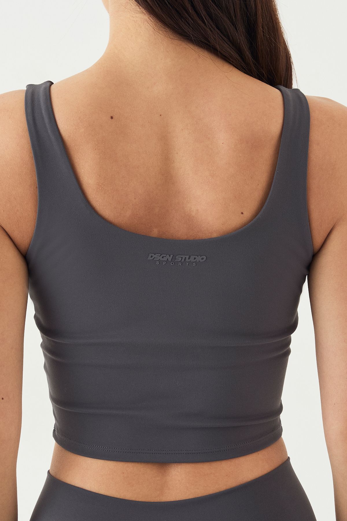 DSGN Studio DSGN Studio Ultra Sculpt Longline Plunge Sports Bra Slate Grey image 4