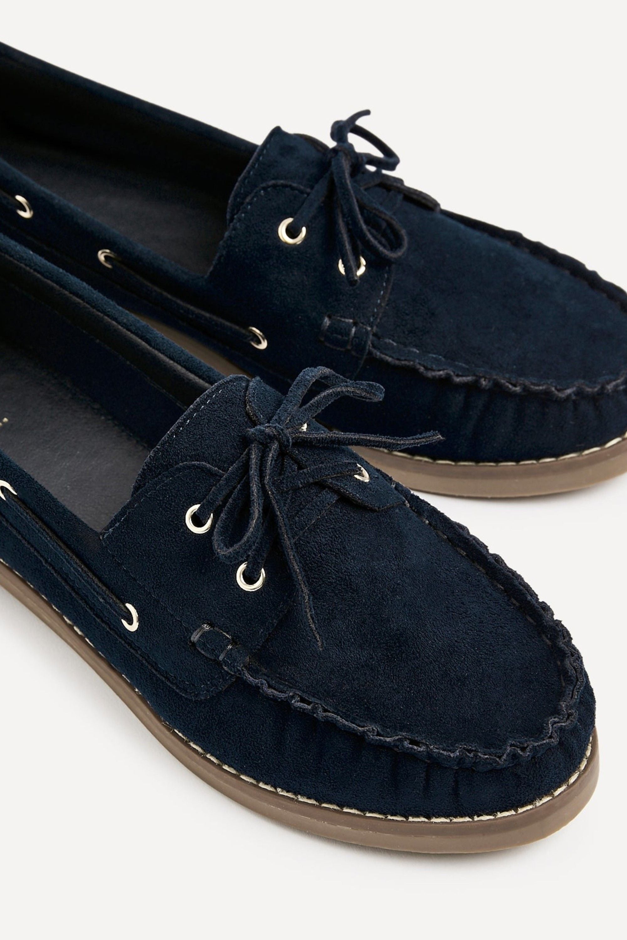 Linzi Frame Navy Faux Suede Boat Shoes image 4
