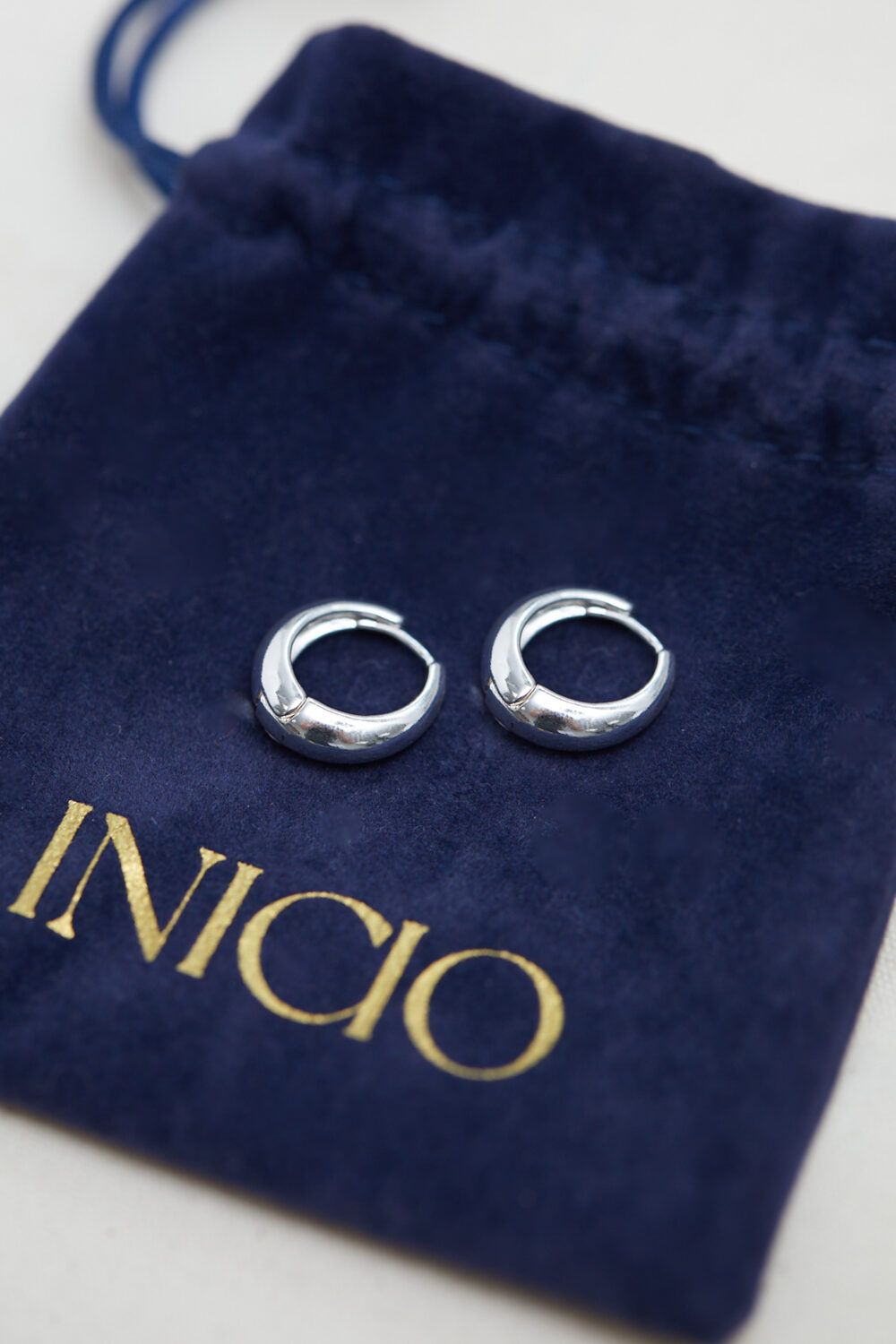 Inicio Silver Plated Polished Hoop Earrings - Gift Pouch image 2
