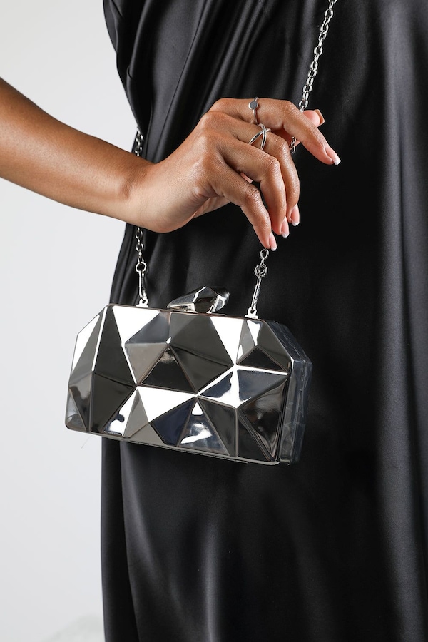 Where's That From 'Rica' Geometric Clutch Bag