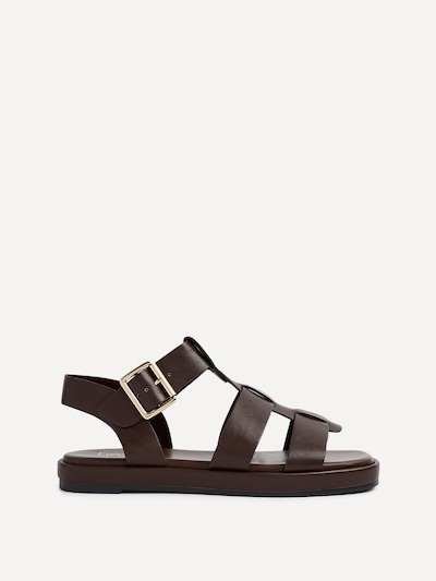 Linzi Camden Brown Faux Leather Gladiator Style Sandal