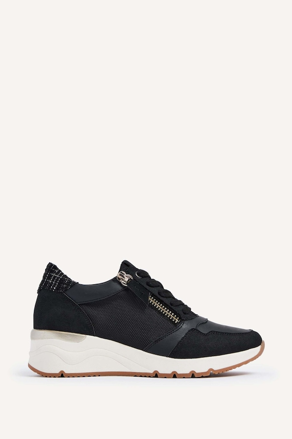 Linzi Luca Black Wedge Trainer