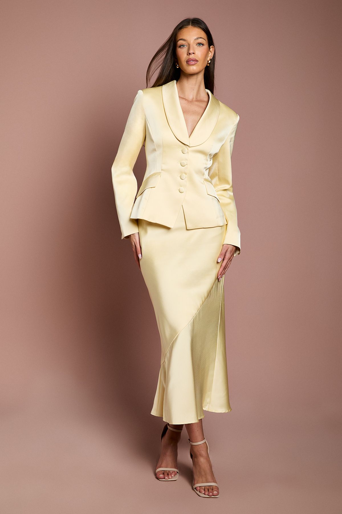 Coast Waisted Jacket With Satin Lapel Lemon image 4