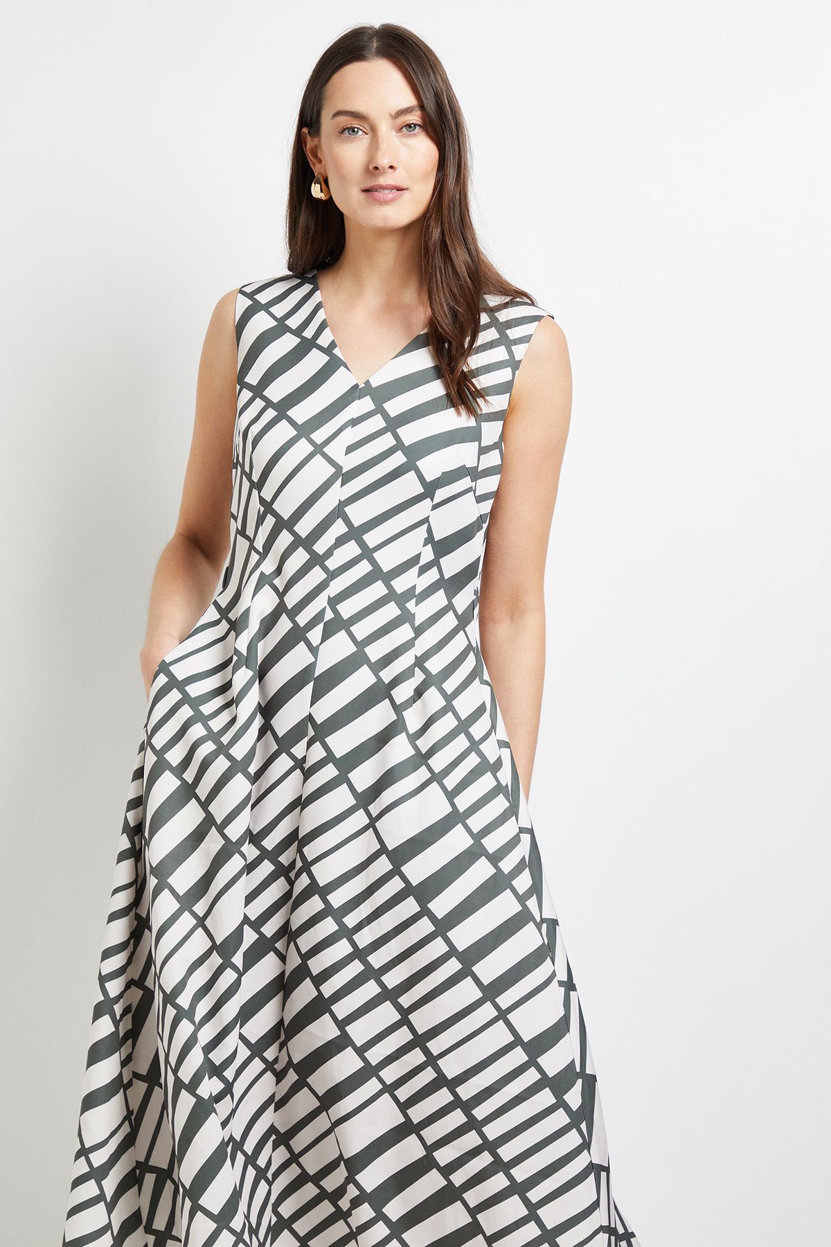 Principles Trapeze Midi Dess Khaki image 4