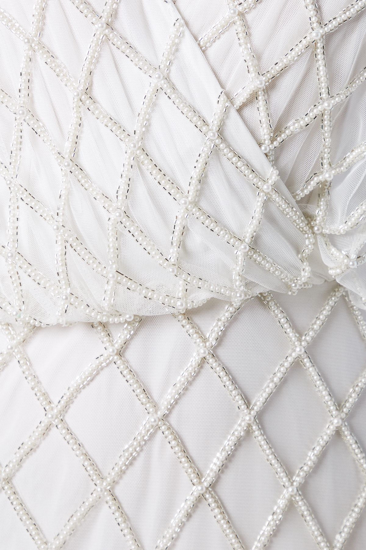 Coast Geometric Embellished Cold Shoulder Wedding Dress Ivory image 6