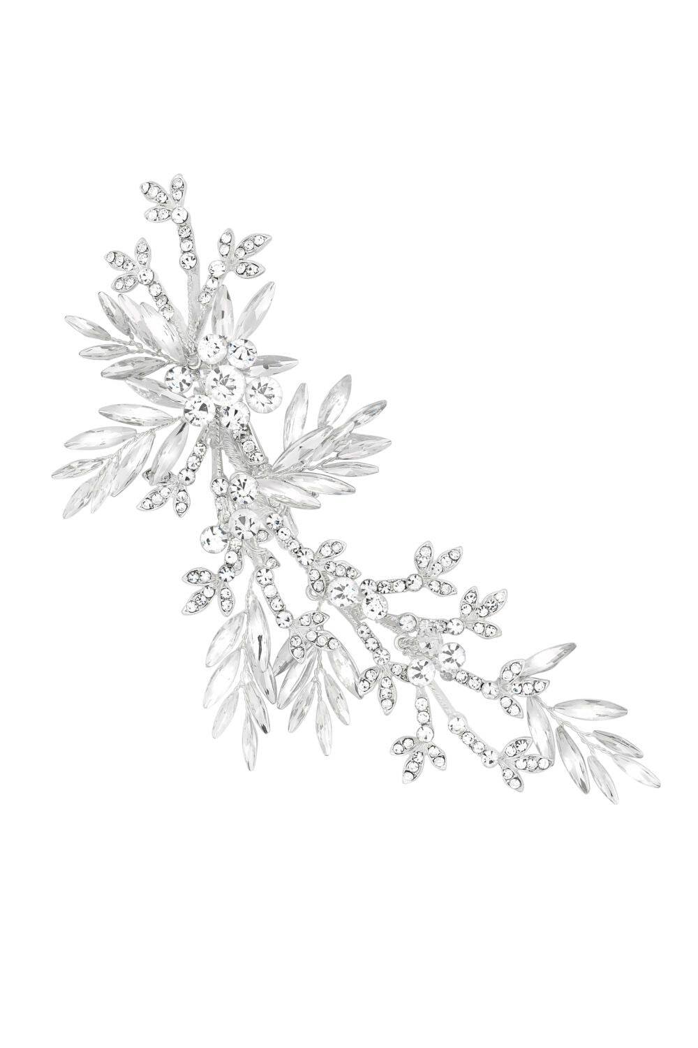 Jon Richard Silver Plated Crystal Leaf Side Tiara image 1