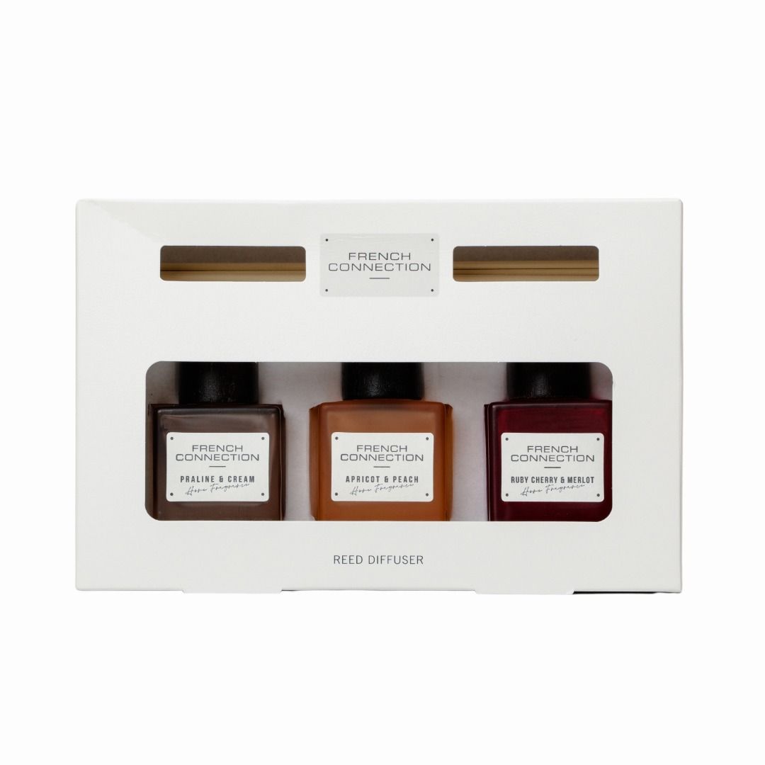 French Connection Trio of Reed Diffusers Gift Set 3x50G Square Design image 1