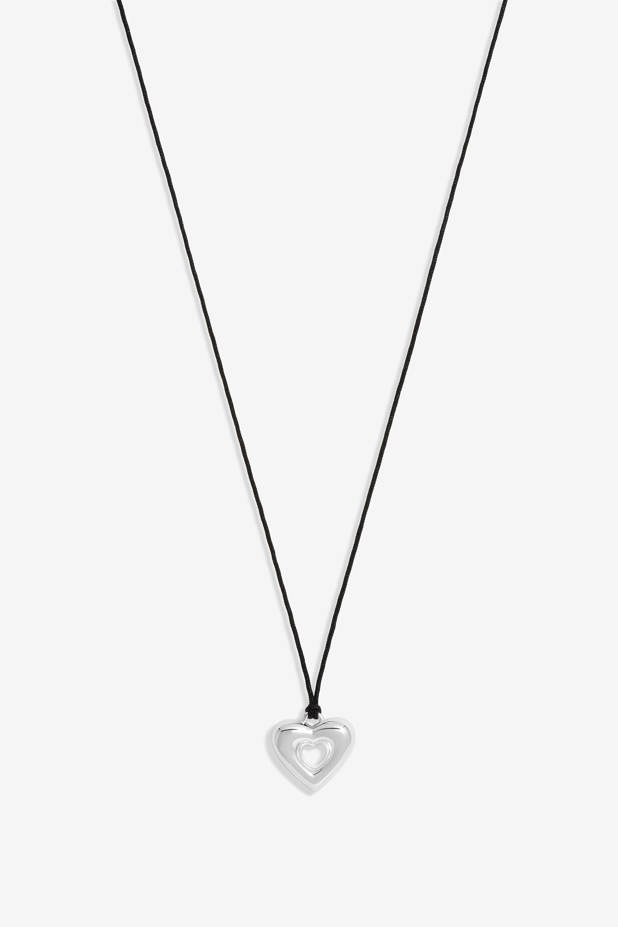 Simply Silver Sterling Silver 925 Cord Heart Pendant image 1