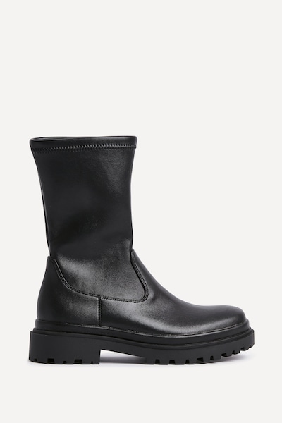 Linzi Edge Black Platform Ankle Boots