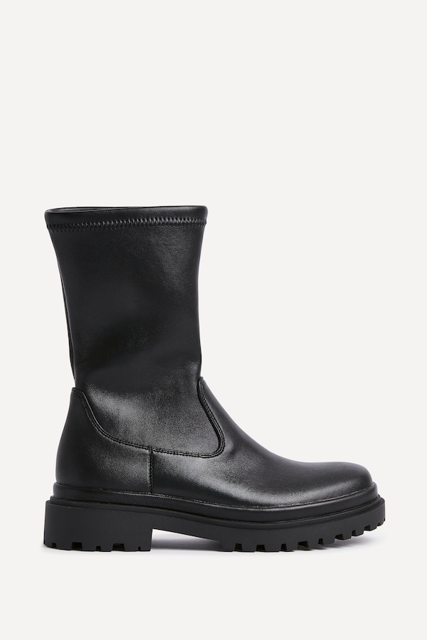 Linzi Edge Black Platform Ankle Boots