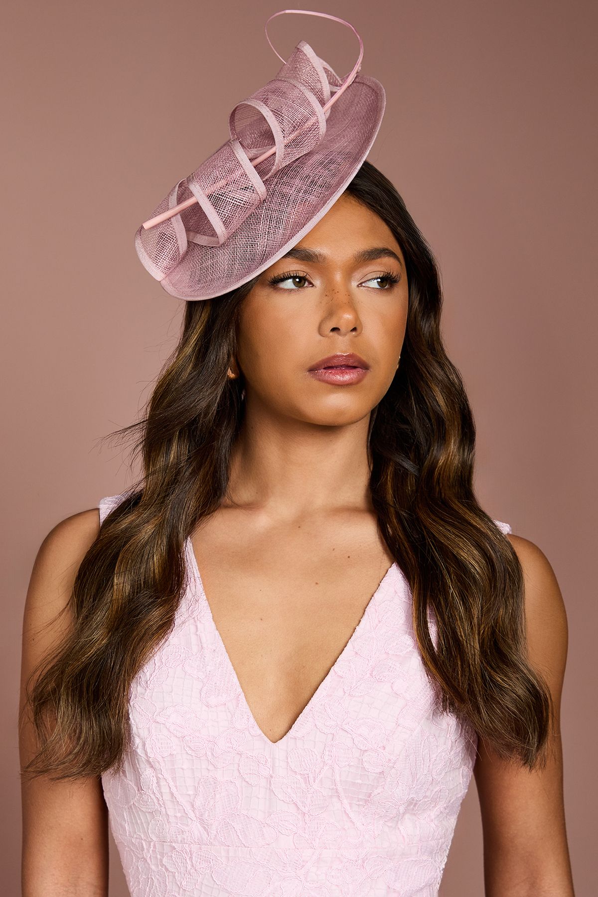 Coast Loop Detail Disc Fascinator Light Pink