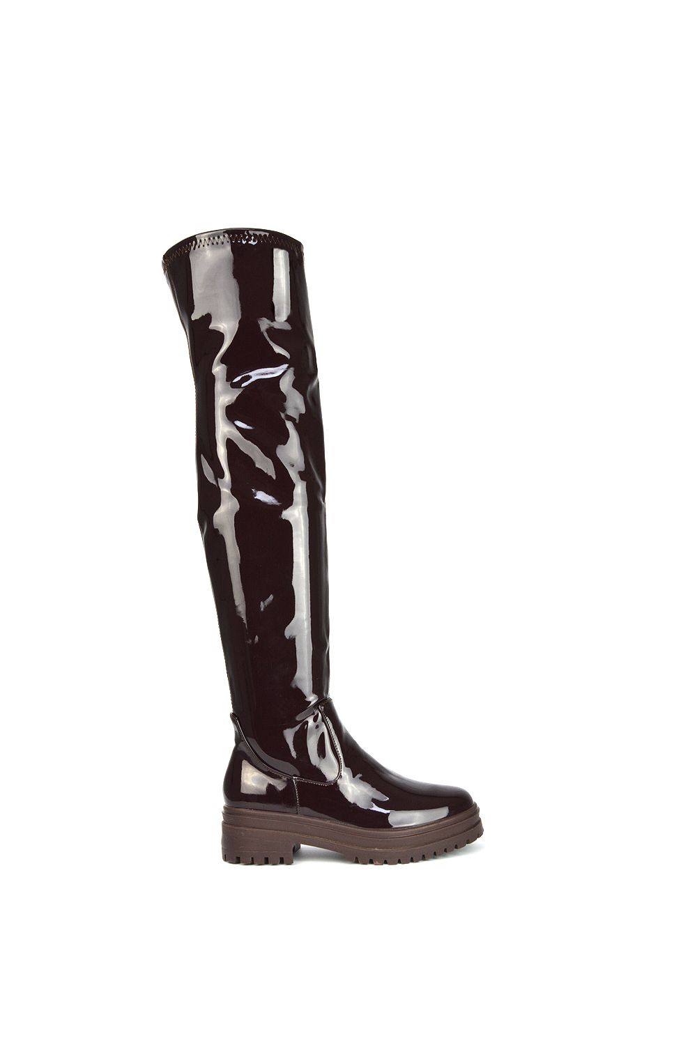 XY London 'Rosalia' Flat Chunky Sole Over the Knee Thigh High Long Boots