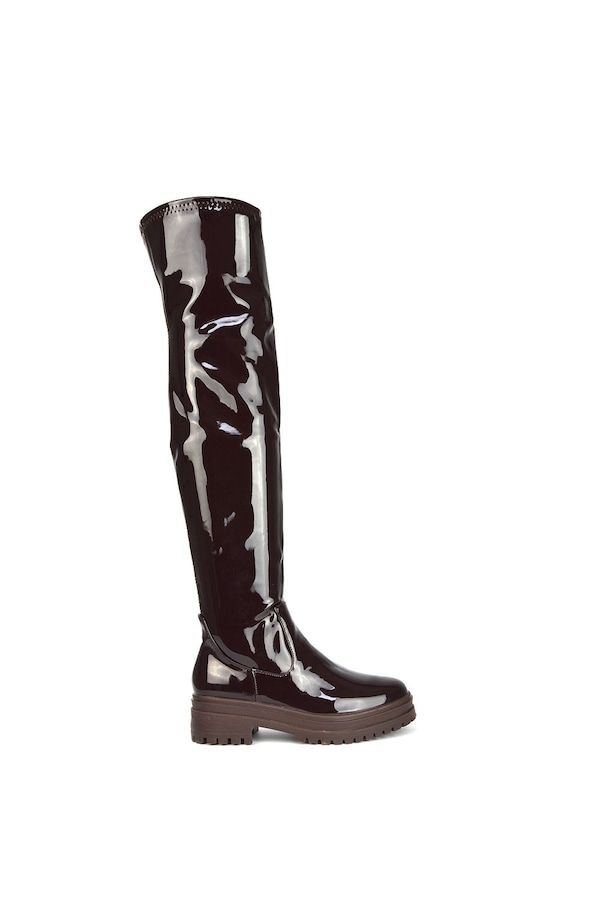 XY London 'Rosalia' Flat Chunky Sole Over the Knee Thigh High Long Boots
