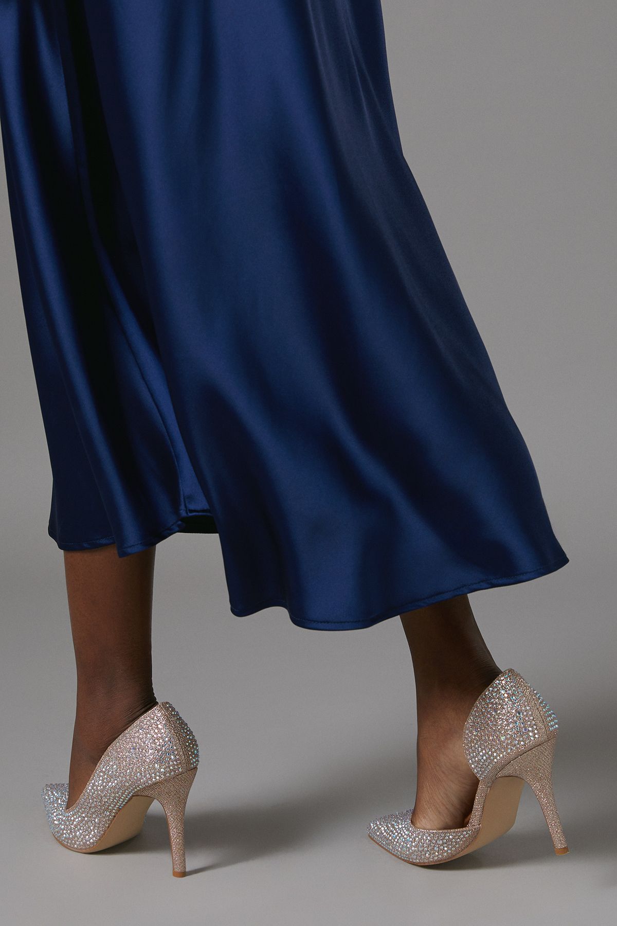 Coast Soltha Diamante Stiletto Heeled Court Shoes Rose Gold image 2