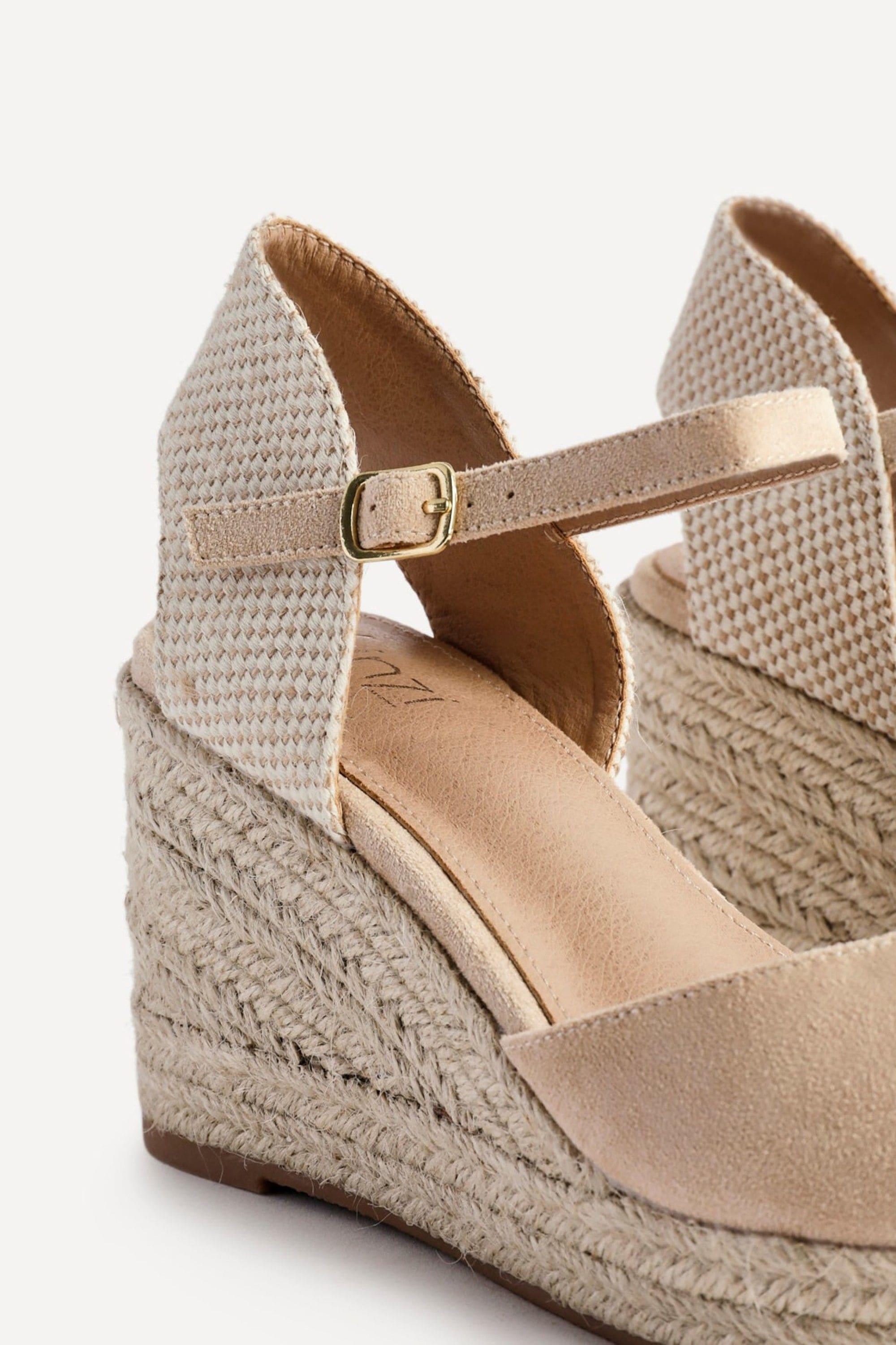 Linzi Present Beige Faux Suede Closed-Toe And Open Back Espadrille Wedge image 5