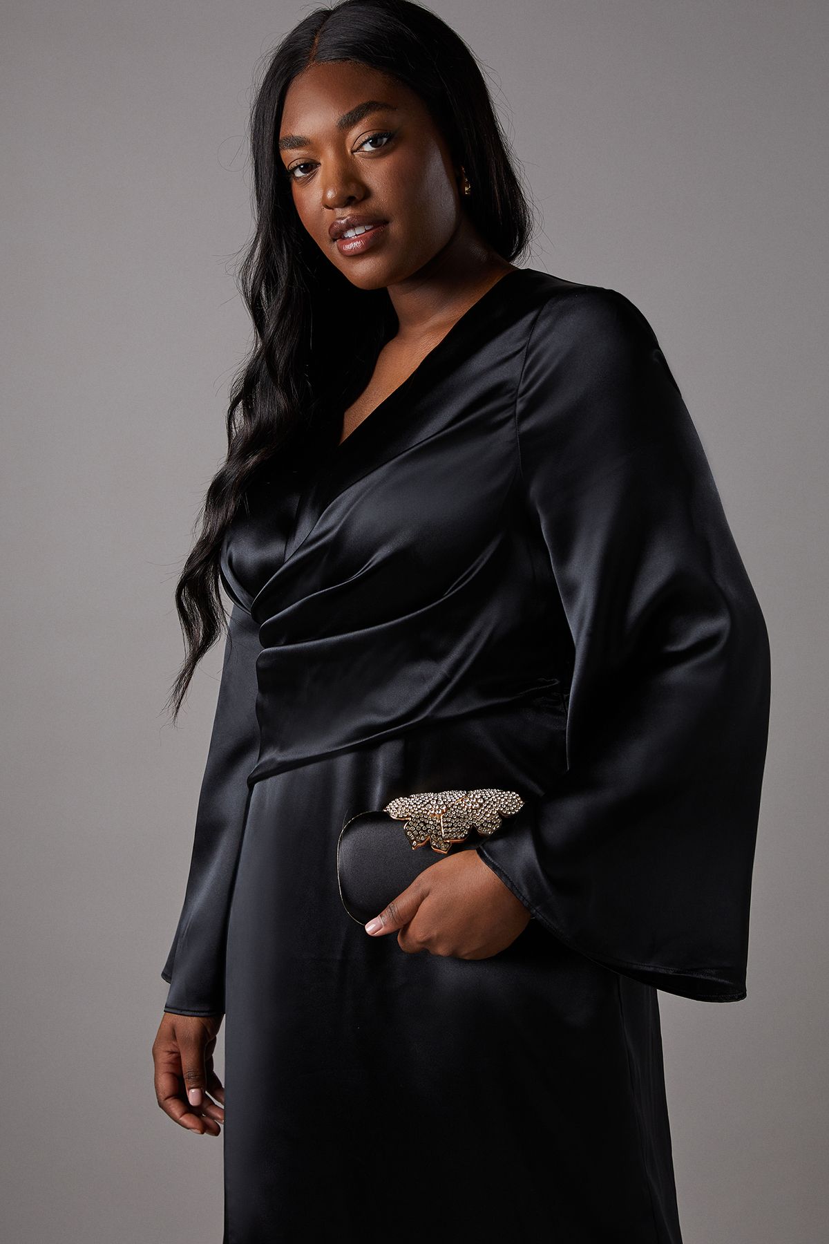 Coast Shanghai Embellished Clasp Hard Clutch Bag Black image 1