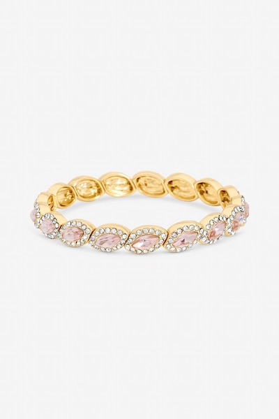 Jon Richard Gold Plated and Pink Navette Stretch Bracelet